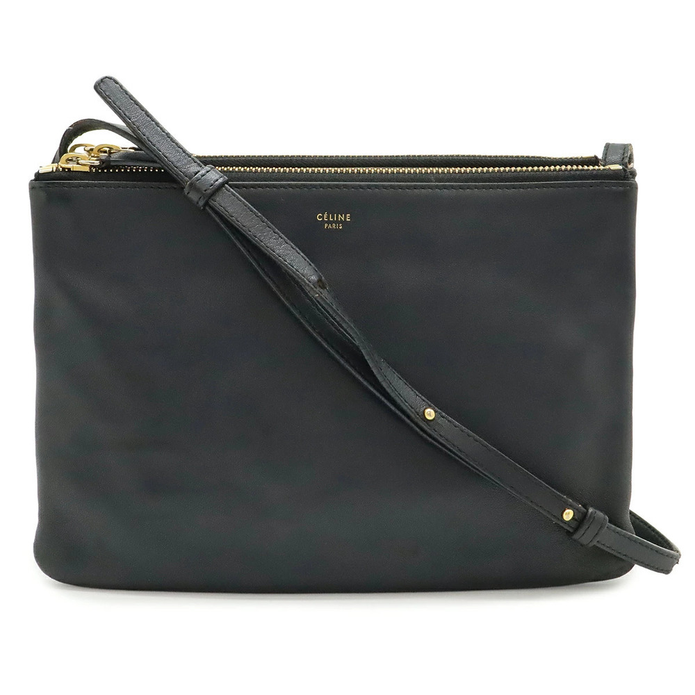 Celine Trio Crossbody Bag Leather Black